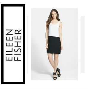 Eileen Fisher B/W Colorblock Silk Dress NWT NEW